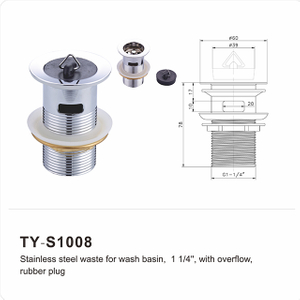 Desagüe Lavabo Ranurado con Tapón Goma 32mm