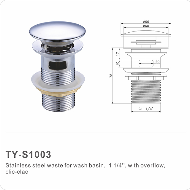 Desagüe automático para lavabo (desagüe clic-clac) ranurado 32 mm