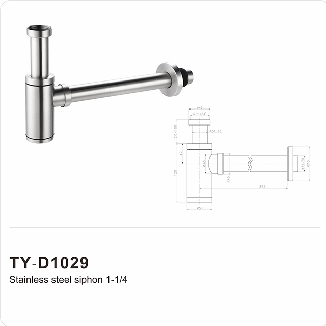 Trampa para botellas de lavabo (sifón), 32 mm
