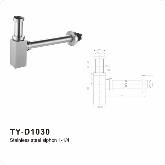 Trampa para botellas de lavabo (sifón), 32 mm