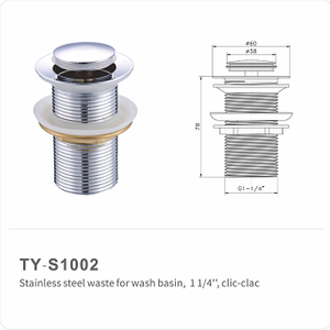 Desagüe emergente para lavabo (desagüe clic-clac) sin ranura 32 mm